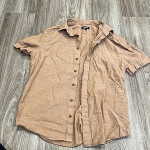 Tan casual shirt sleeve button up